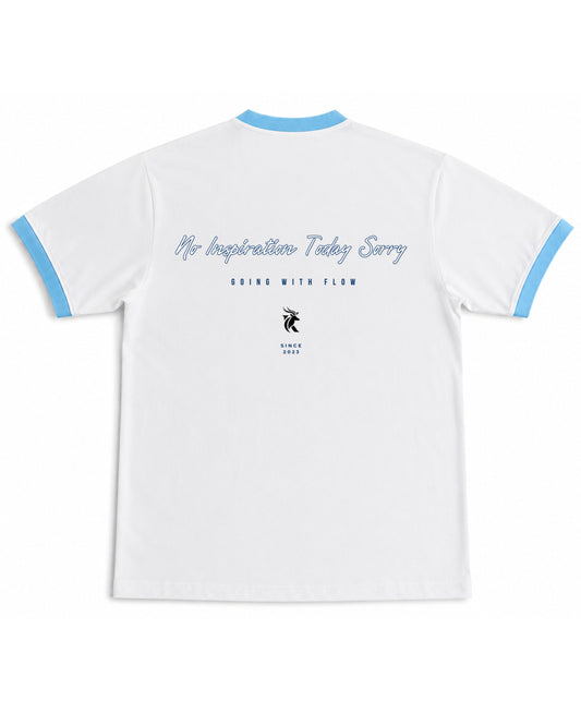 White & Sky Blue Ringer tee Back Design