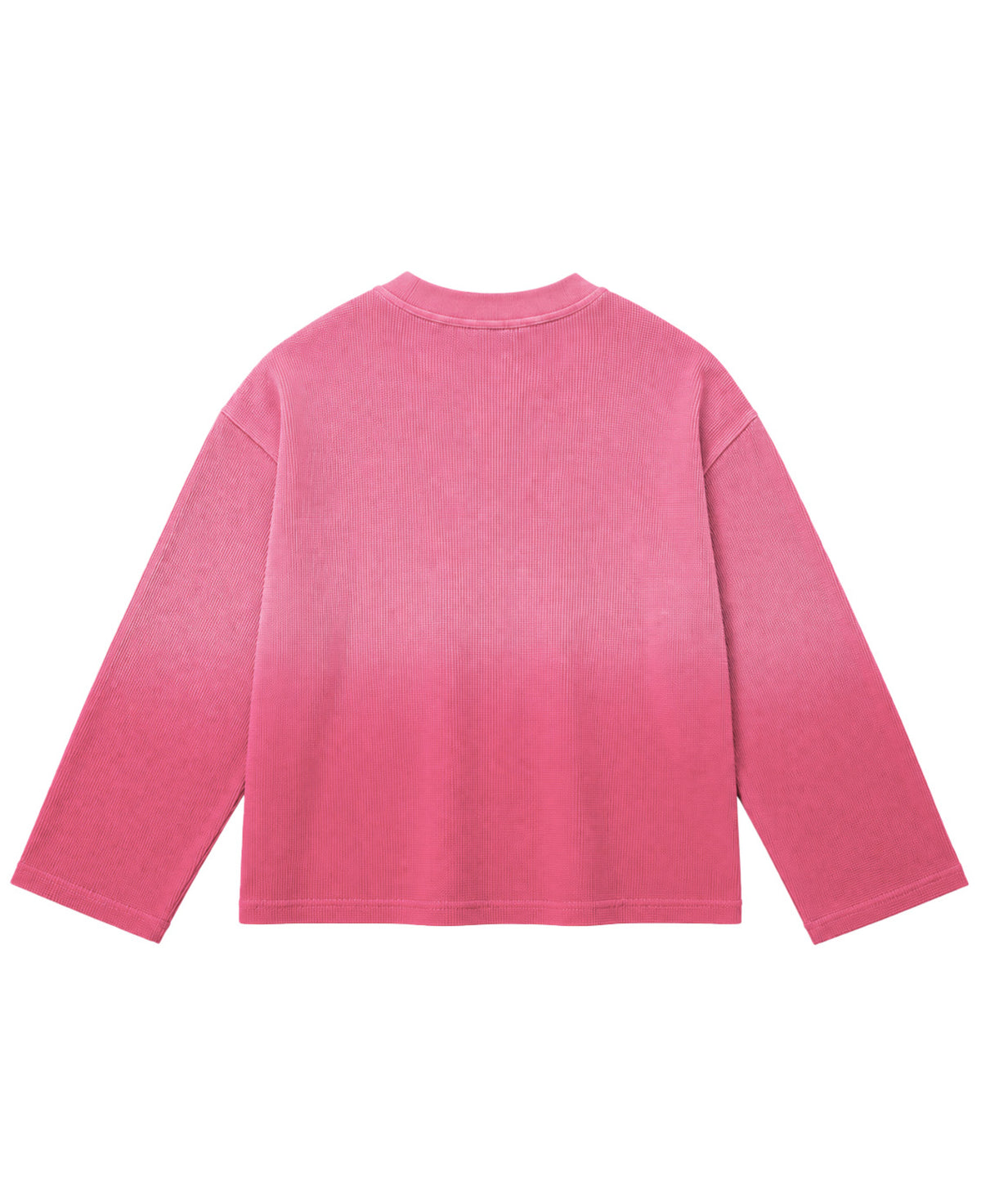 Pink Ombré Waffle Knit Oversized Full-Sleeve Back Design