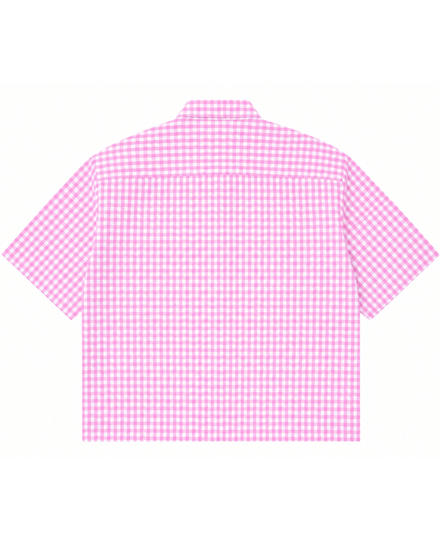 Pink Gingham Oxford Boxy Shirt Back Design