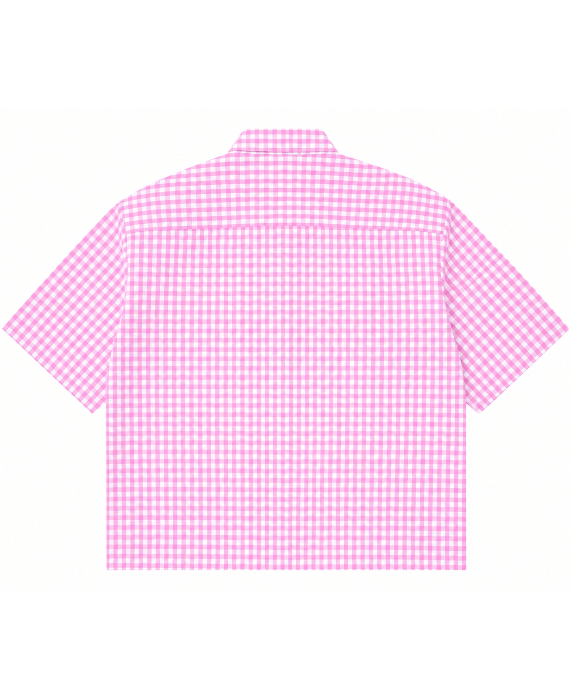 Pink Gingham Oxford Boxy Shirt Back Design