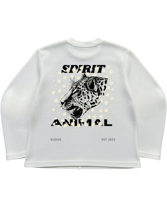 Off-white waffle knit oversized full-sleeve Back Design