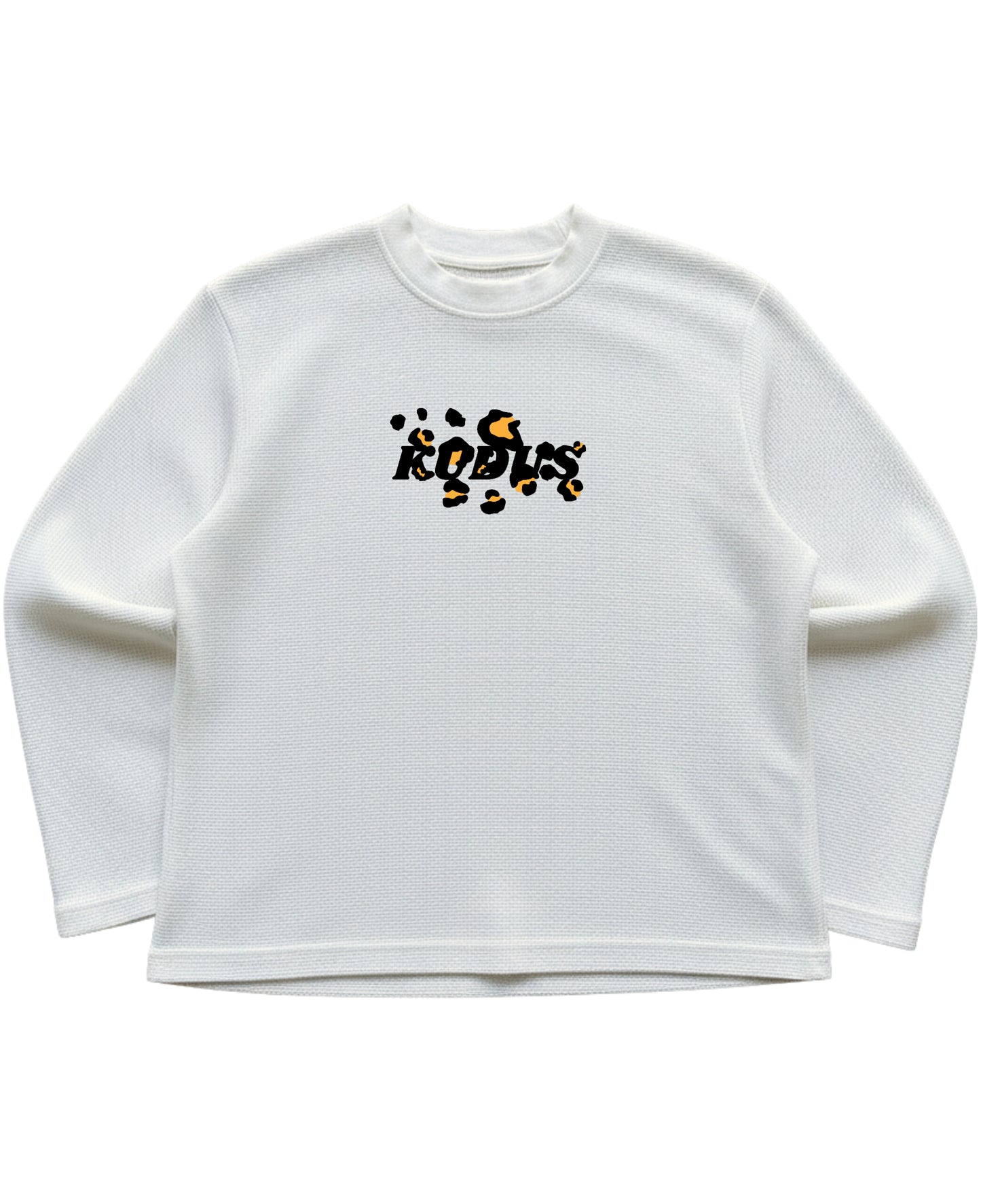Off-white waffle knit oversized full-sleeve Front Design