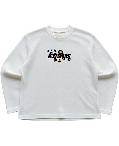 Off-white waffle knit oversized full-sleeve Front Design