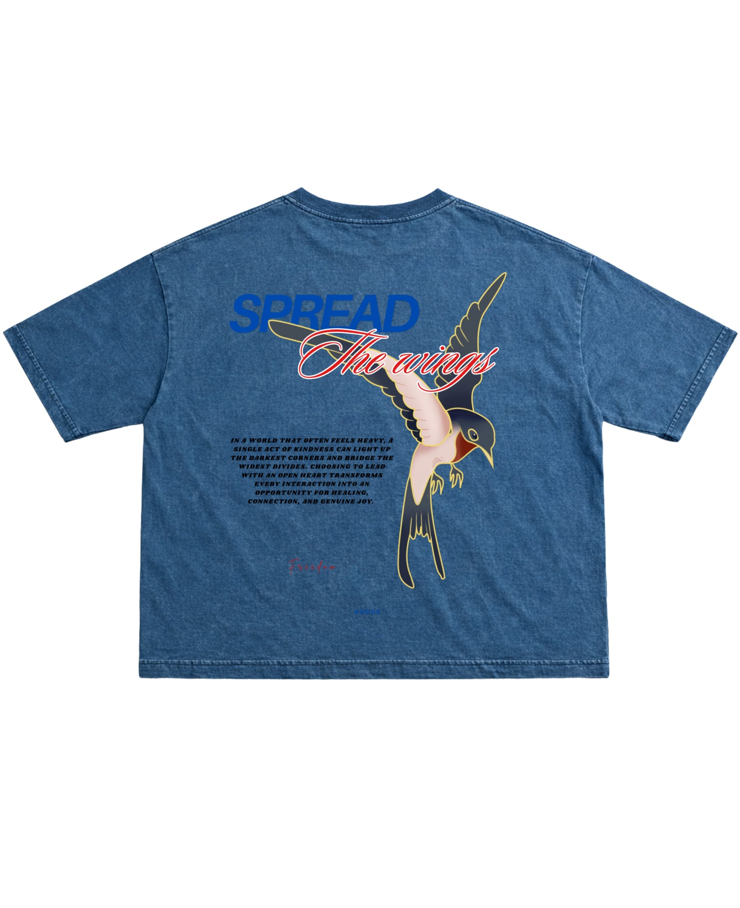 Denim Wash Boxy Fit T-shirt Back Design