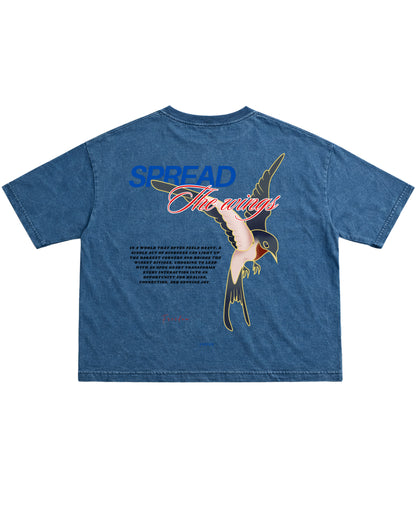 Denim Wash Boxy Fit T-shirt Back Design