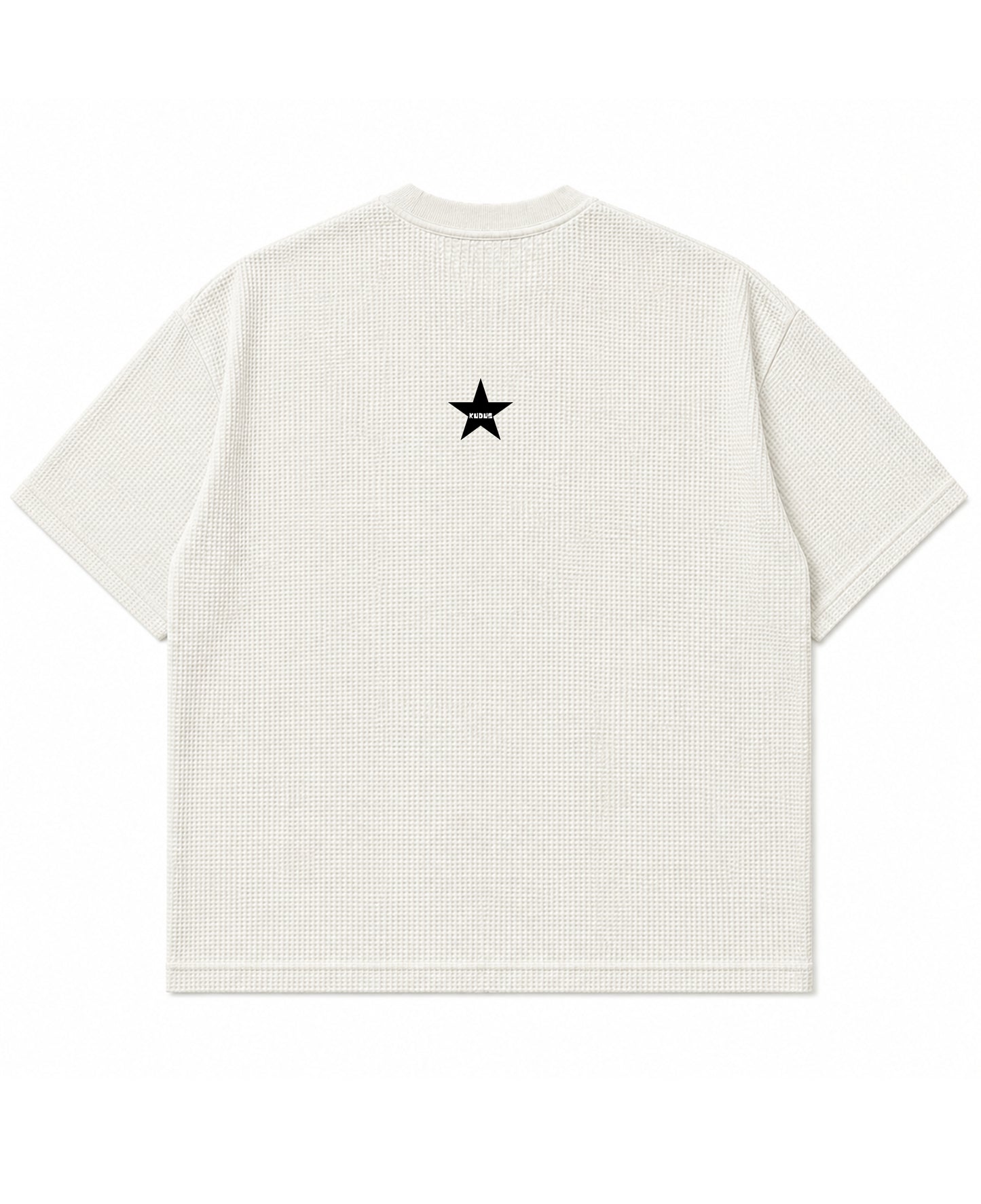 Off-white waffle boxy fit Back Design