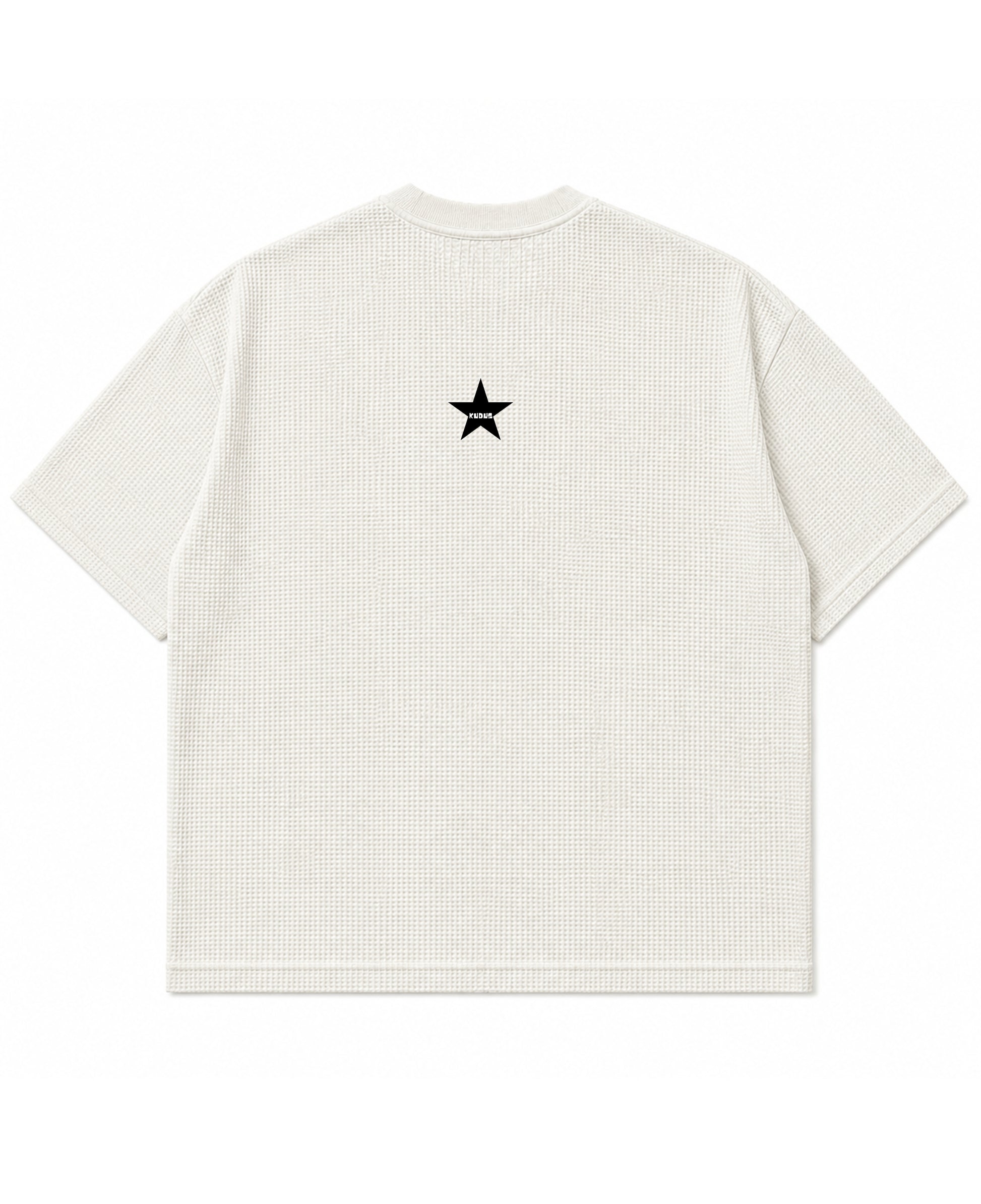 Off-white waffle boxy fit Back Design