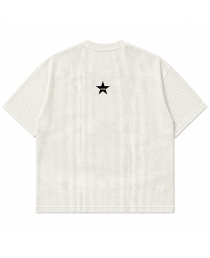 Off-white waffle boxy fit Back Design
