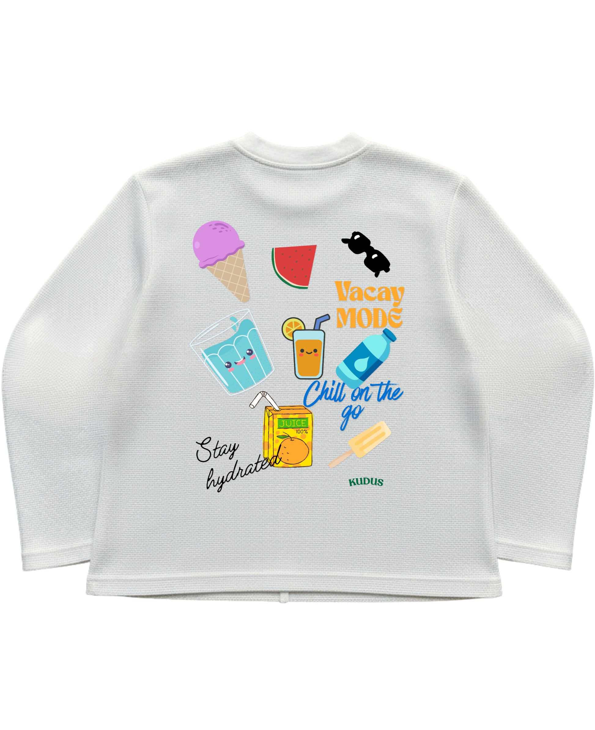 Off-white waffle knit oversized full-sleeve Back Design