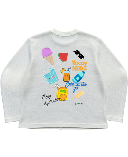 Off-white waffle knit oversized full-sleeve Back Design