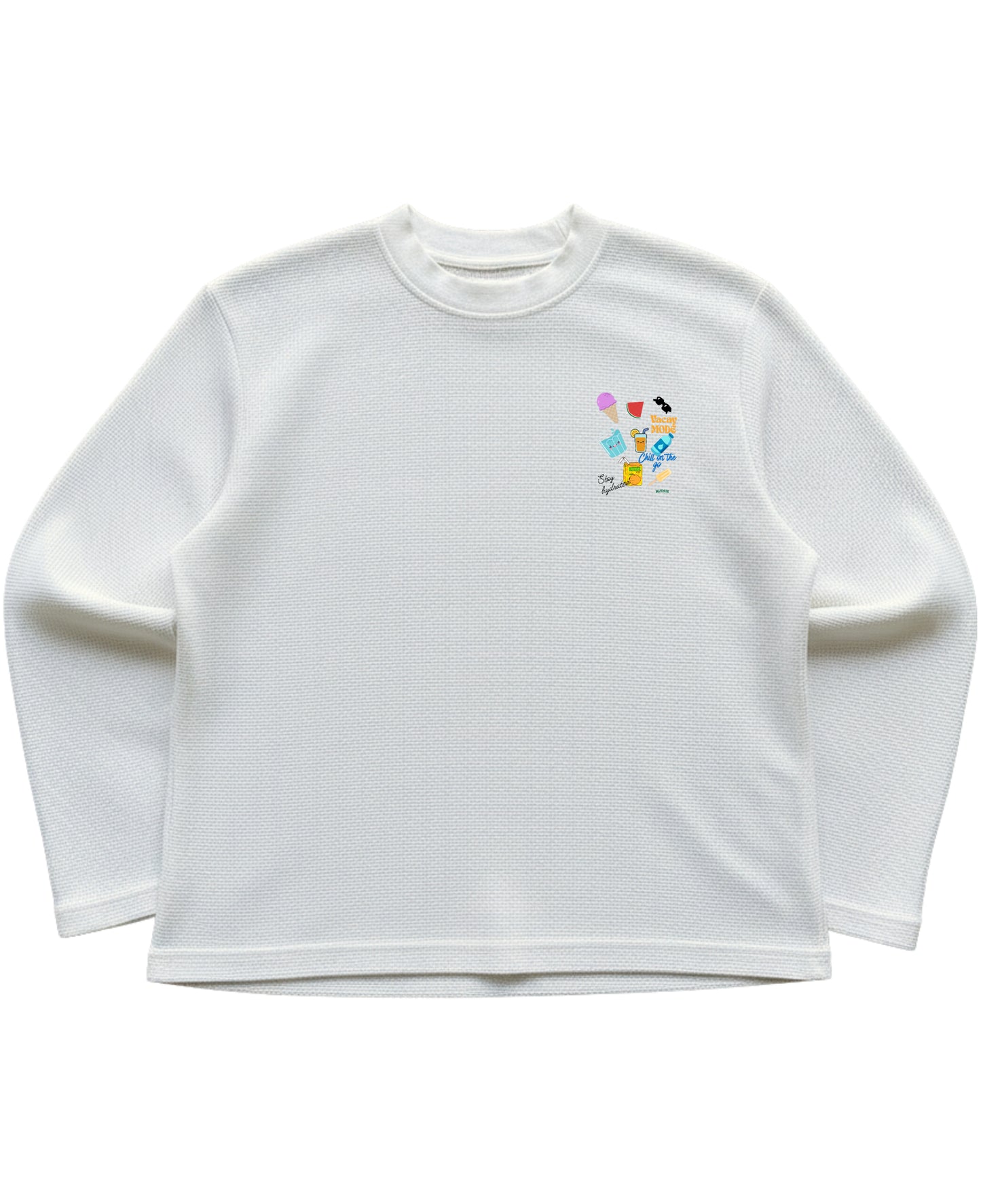 Off-white waffle knit oversized full-sleeve Front Design