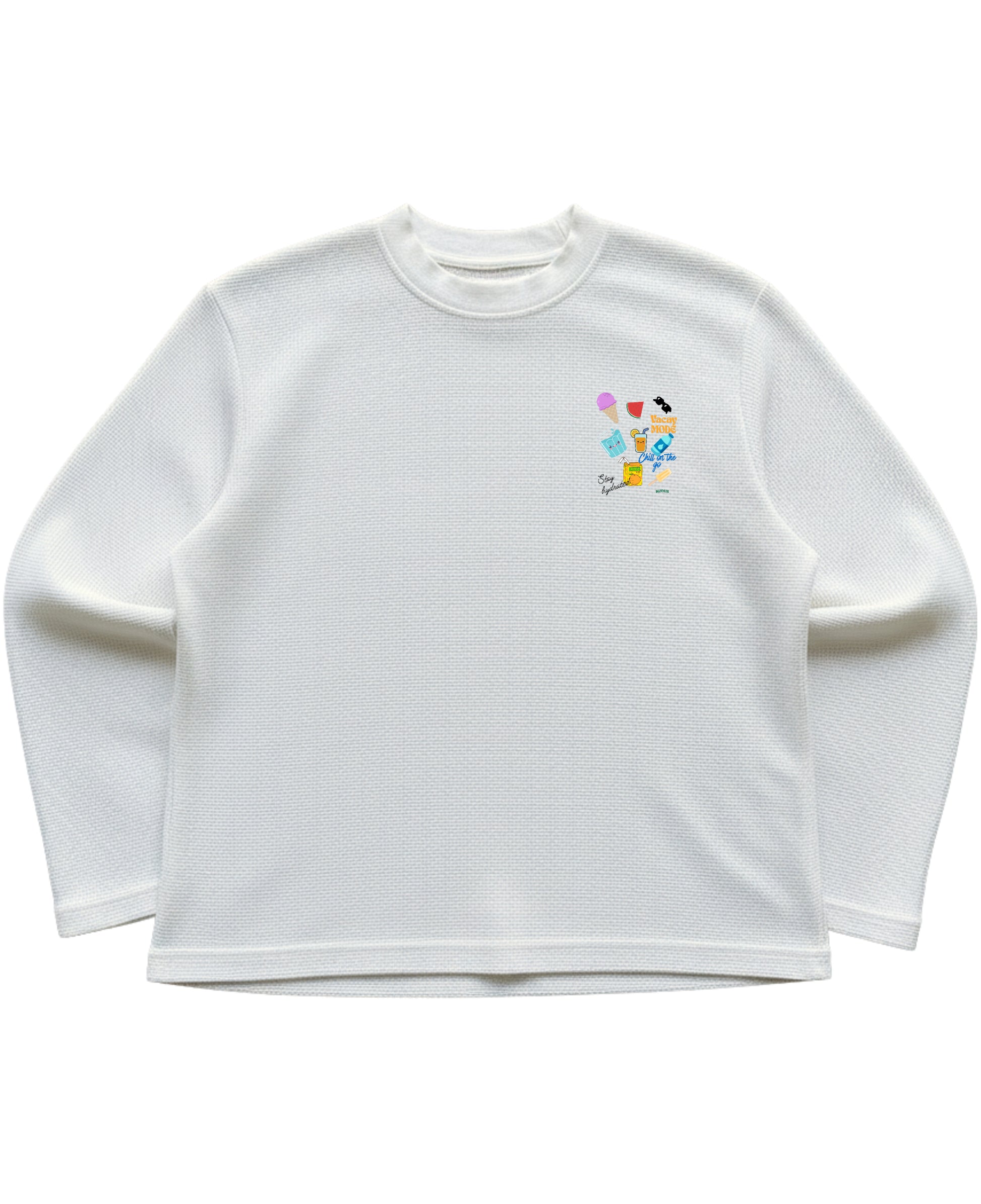 Off-white waffle knit oversized full-sleeve Front Design