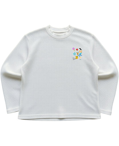 Off-white waffle knit oversized full-sleeve Front Design