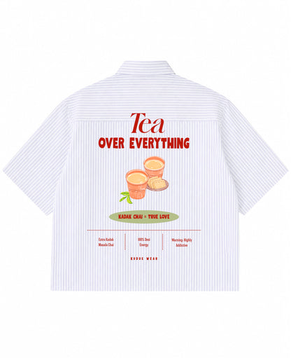 Blue Striped Oxford Boxy Shirt Back Design