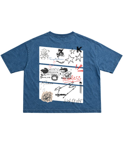 Denim Wash Boxy Fit T-shirt Back Design