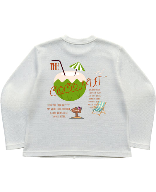 Off-white waffle knit oversized full-sleeve Back Design