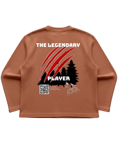 Brown waffle knit oversized full-sleeve Back Design
