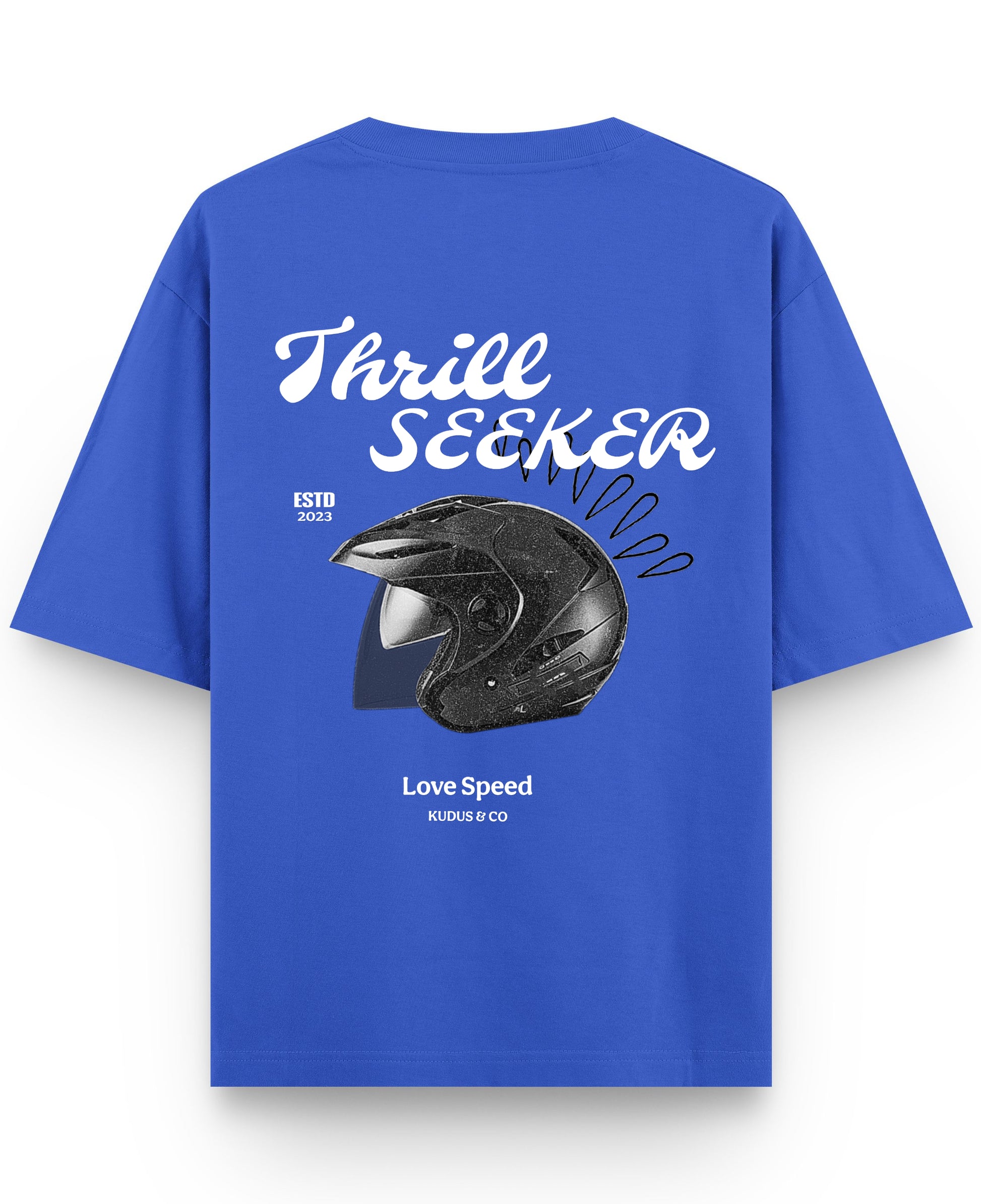 Royal Blue Oversized T-Shirt Back Design