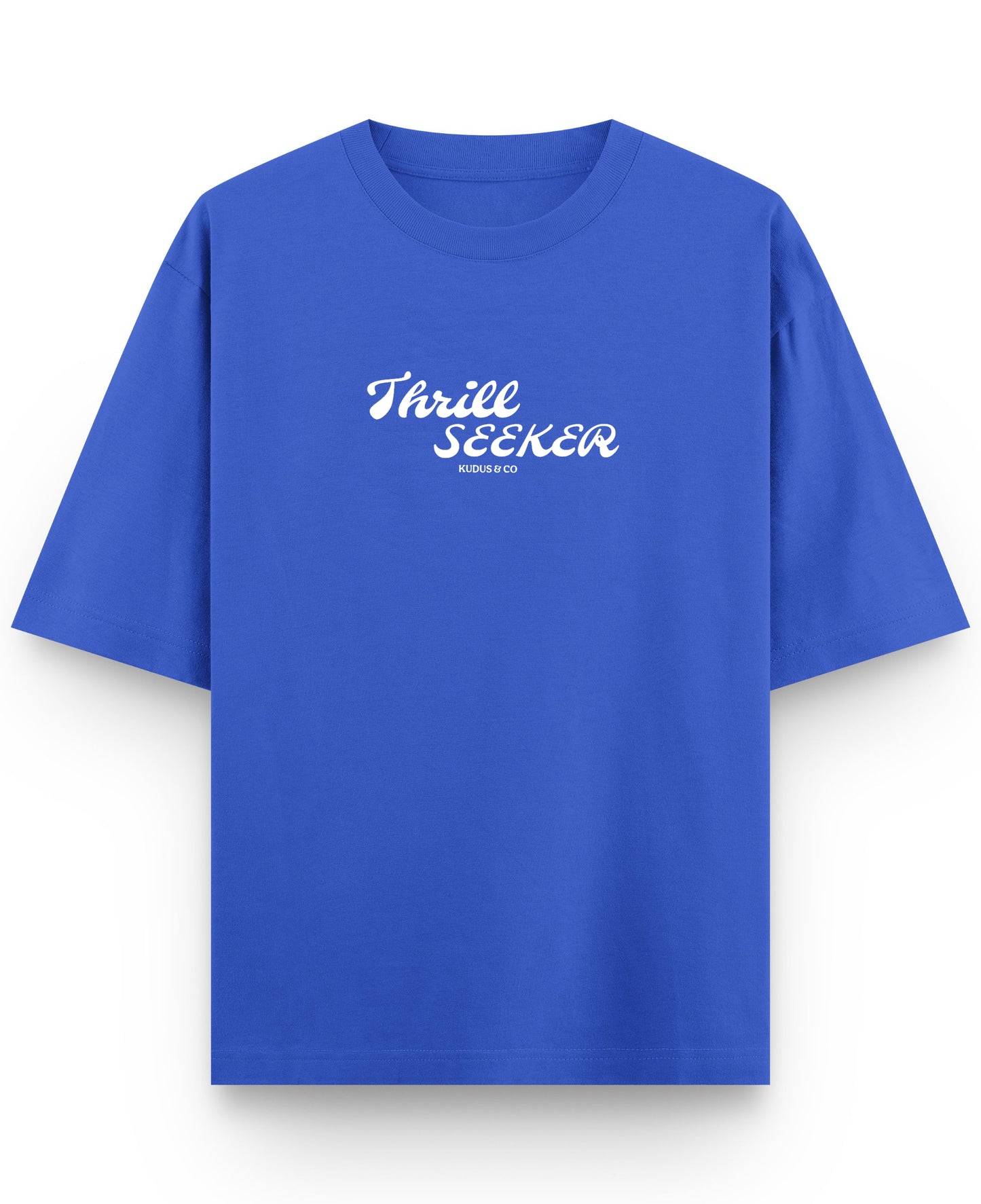 Royal Blue Oversized T-Shirt Front Design