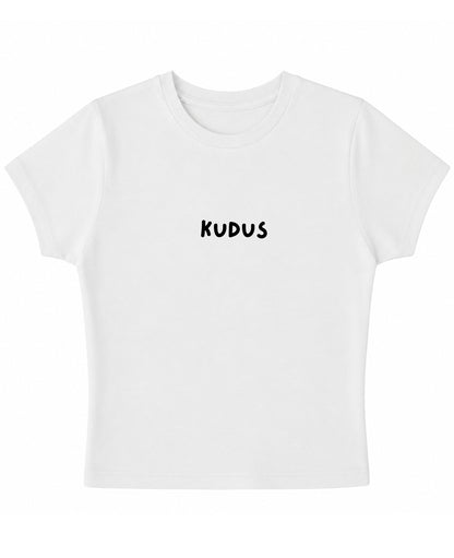 White Baby Tee Front Design