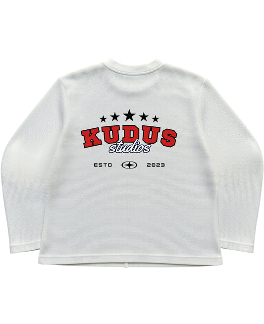 Off-white waffle knit oversized full-sleeve Back Design