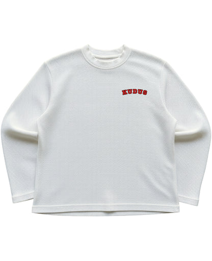 Off-white waffle knit oversized full-sleeve Front Design