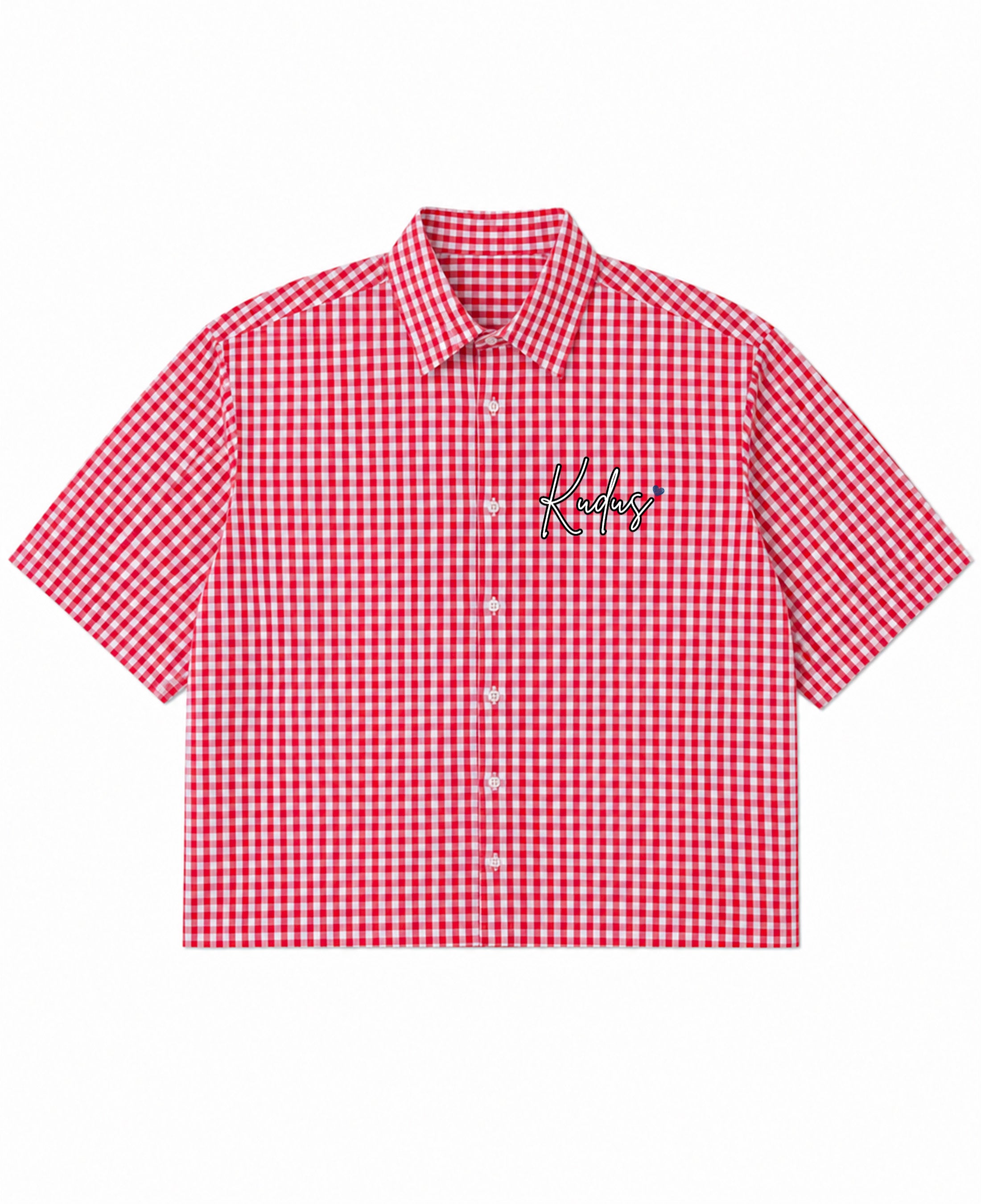 Red Picnic Oxford Boxy Shirt Front Design