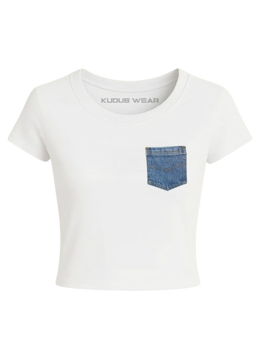 JEANS POCKET PRINT Crop Top