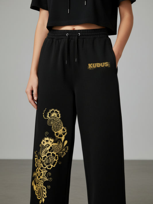 Golden Flower Baggy Joggers