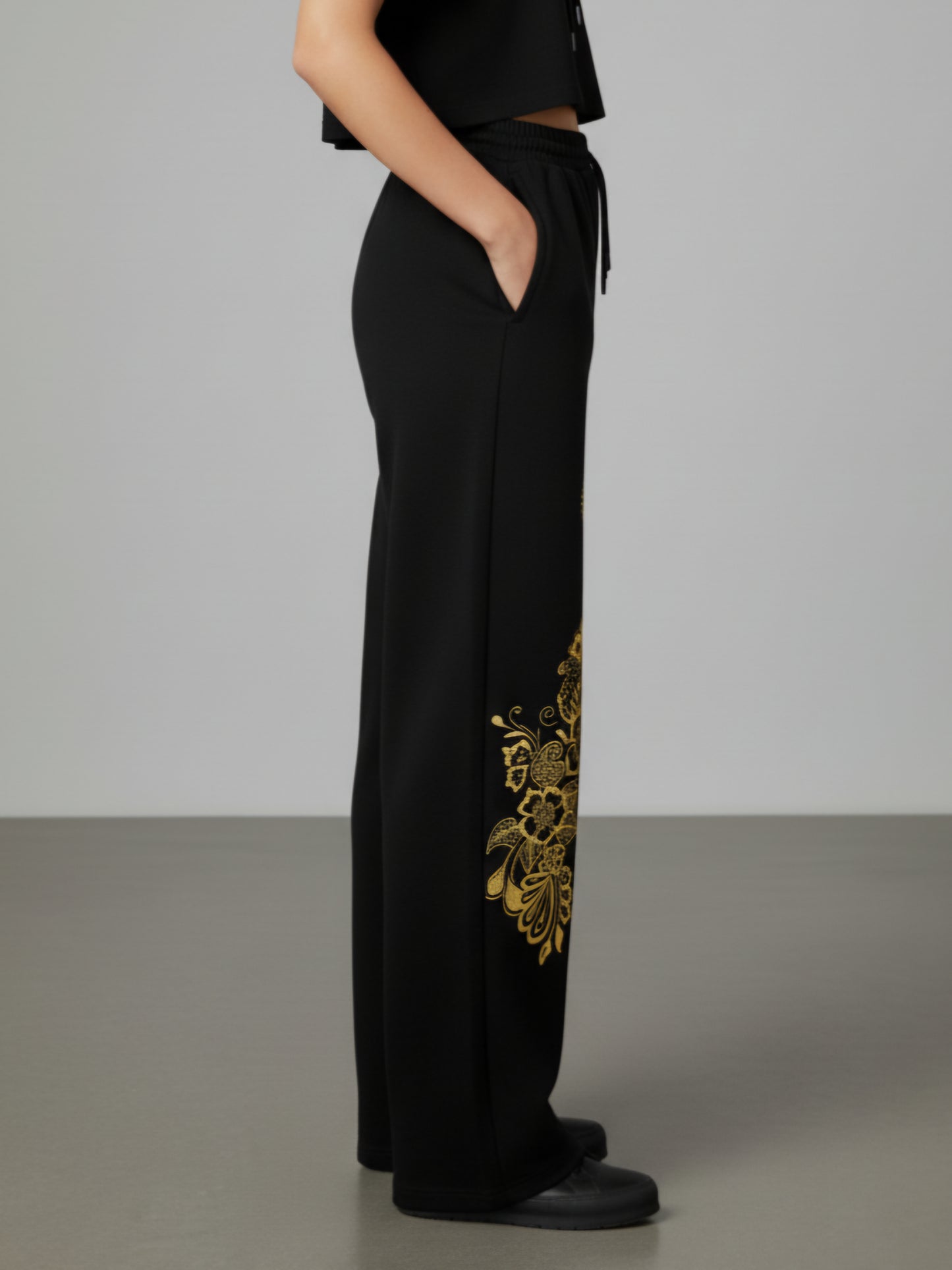 Golden Flower Baggy Joggers