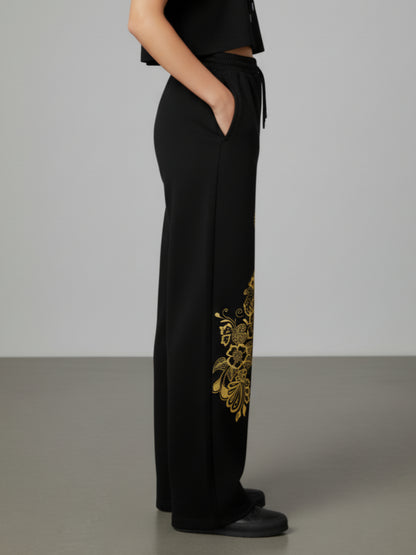 Golden Flower Baggy Joggers