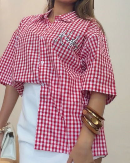 With Love Reddish Pink Half Sleeve Shirt [ Unisex ]