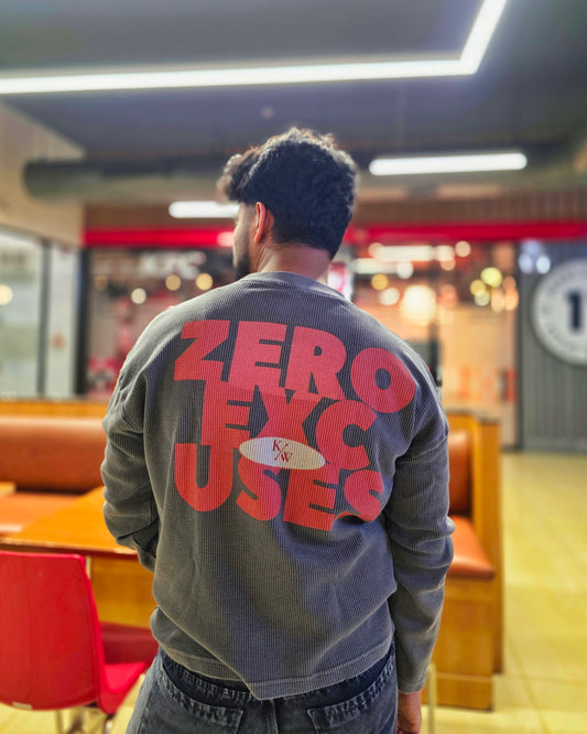 Zero Excuses Grey Wash Waffle Knit