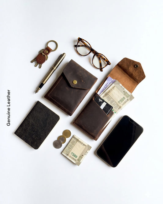 Slim Flip Genuine Leather Wallet [ No brandings/ No logos. Just What you needed a Leather Wallet ]