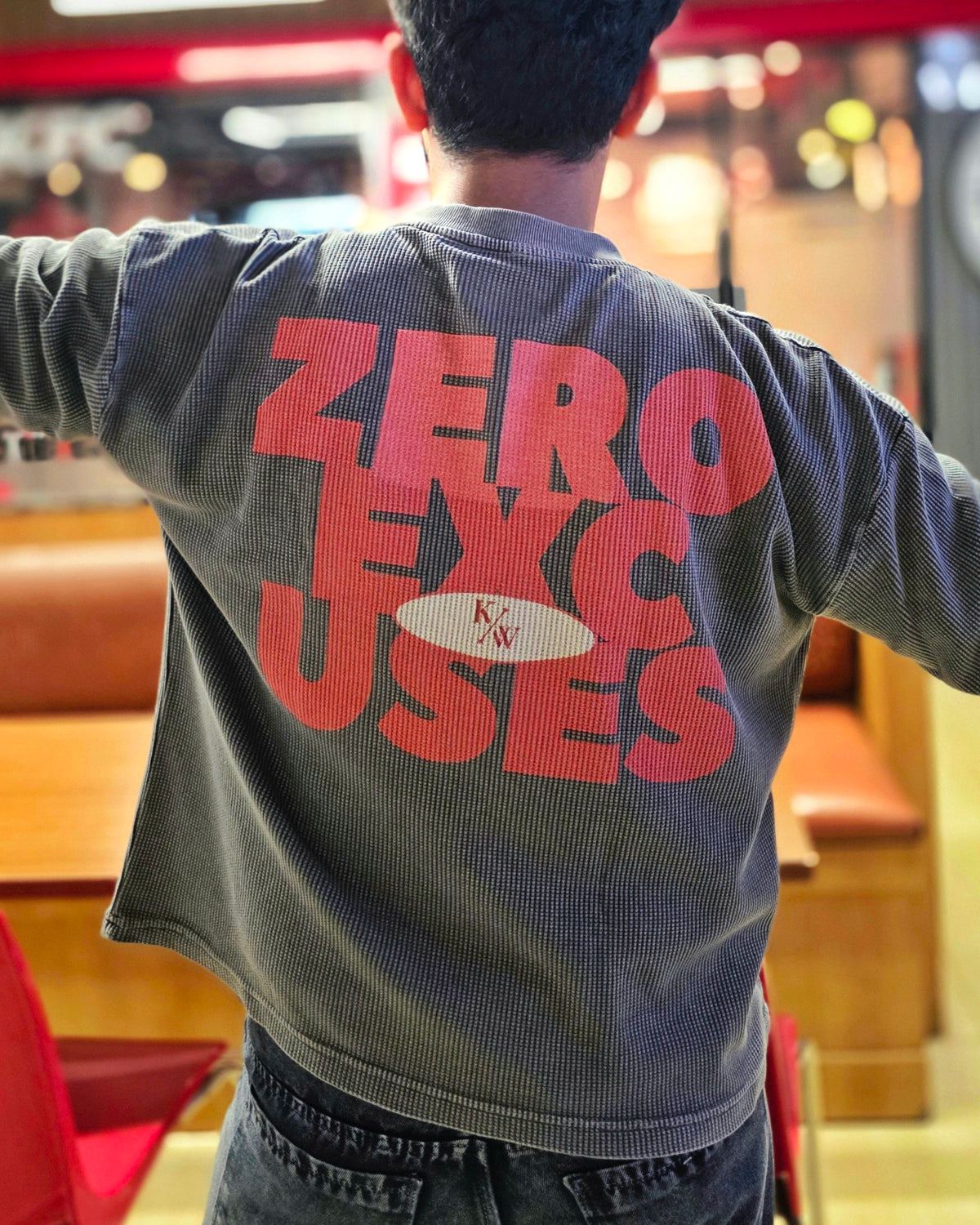 Zero Excuses Grey Wash Waffle Knit