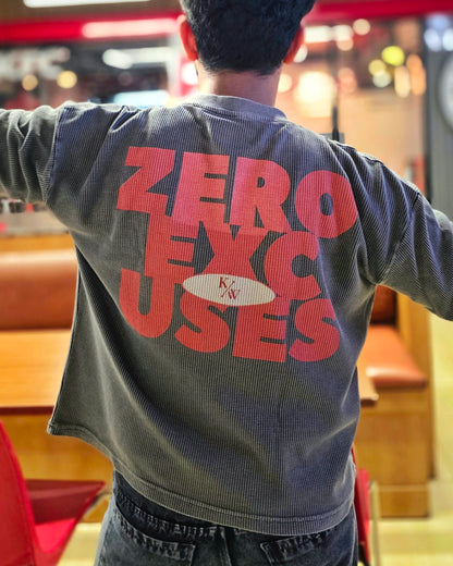 Zero Excuses Grey Wash Waffle Knit