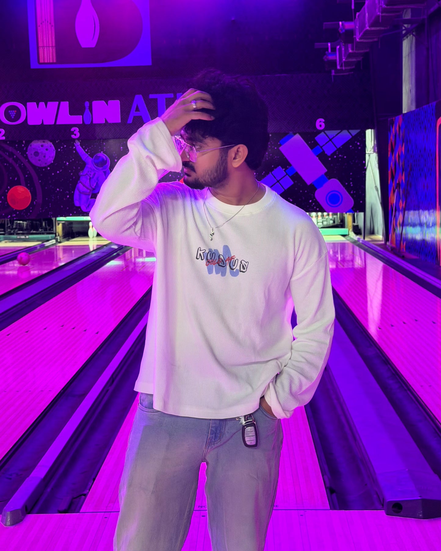 COLD AF White Waffle Knit