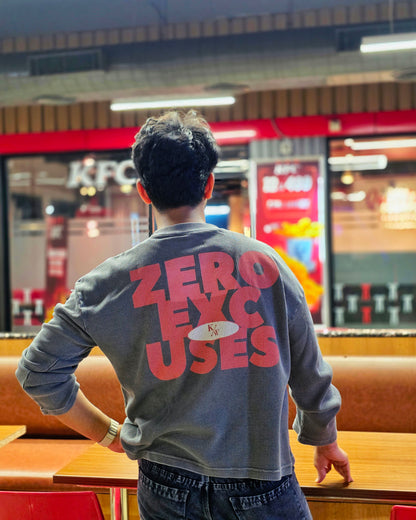 Zero Excuses Grey Wash Waffle Knit