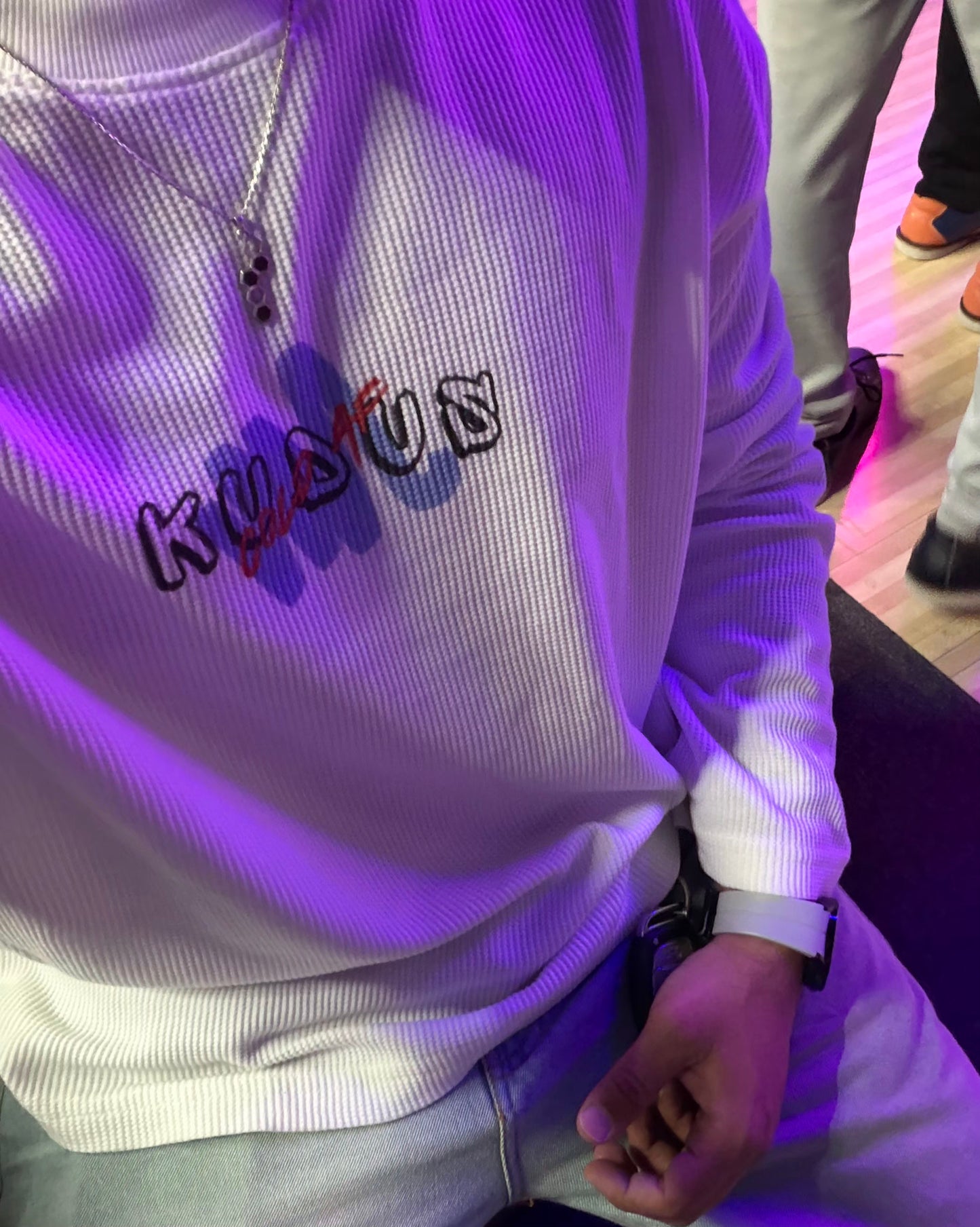 COLD AF White Waffle Knit