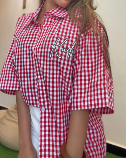With Love Reddish Pink Half Sleeve Shirt [ Unisex ]