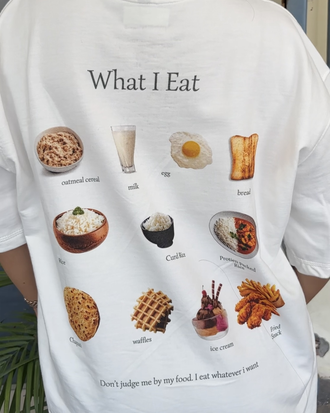 What I Eat Boxy Fit Unisex Tee (White)